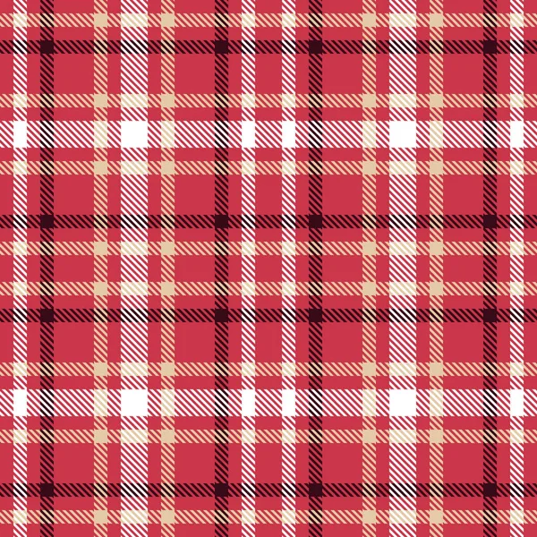 Nahtloses Rotes Weißes Und Braunes Tartan Vektormuster Karierte Karierte Textur — Stockvektor