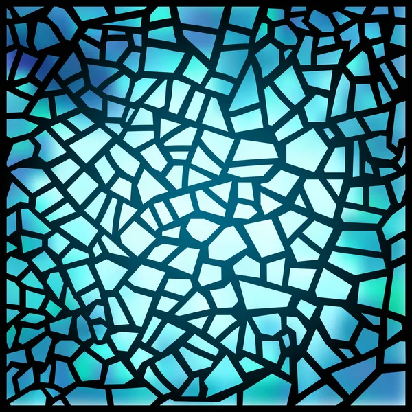 Schöne Blaue Glasfenster Vektorillustration Magischer Quadratischer Hintergrund Sonnenstrahlen Dringen Durch — Stockvektor