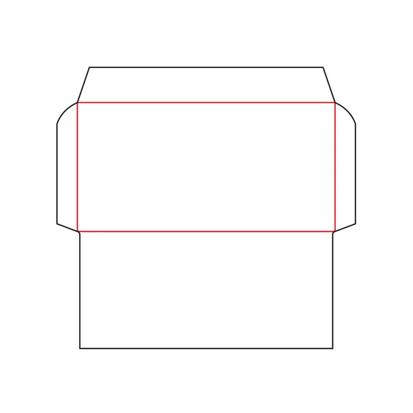 Taille Enveloppe Matrice Modèle Coupe Timbre Enveloppe Circuit Isolé Noir — Image vectorielle