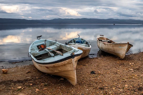 Golmara Vody Jsou Stále Mokré Lodě Jsou Pevnině — Stock fotografie