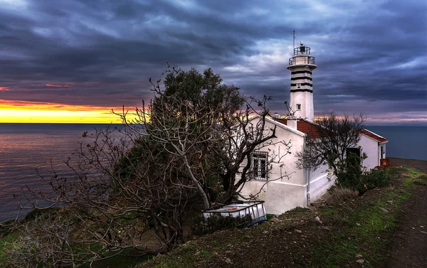 Sarpincik Lighthouse Karaburun Izmir Turkey — Stock fotografie