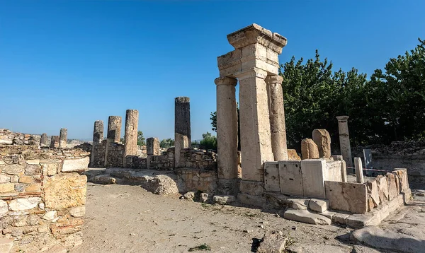 There are documents that the first name of Tripolis was Apollonia and then it was called Tripolis in the Late Hellenistic Period and that it was first established during the Lydian State. Although Tripolis is among the Lydian Cities, it appears to be