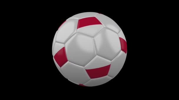 Balle Football Avec Couleurs Drapeau Pologne Tourne Sur Fond Transparent — Video