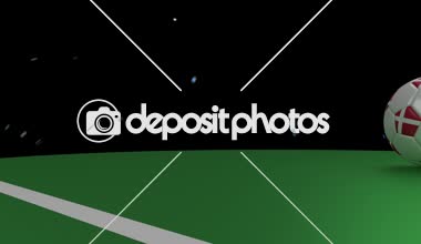 Danimarka bayrağı futbol topuyla Gol çizgisini Selam, 3d render altında geçer