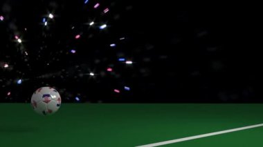 Hırvatistan bayrağı futbol topuyla geçerek çizgisine futbol gol, 3d render, prores görüntüleri.