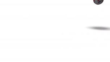 Hırvatistan atlama beyaz arka plan, 3d render, prores görüntüleri karşı bayrak gerçekçi futbol topu.