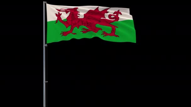 Απομονώσετε σημαία της Ουαλίας, 4 k πλάνα prores 4444 με διαφάνεια άλφα — Αρχείο Βίντεο