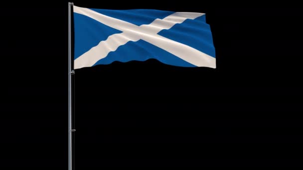 Elkülöníteni, Skócia, 4 k prores 4444 felvételekkel alfa átlátszóságát zászlaja — Stock videók