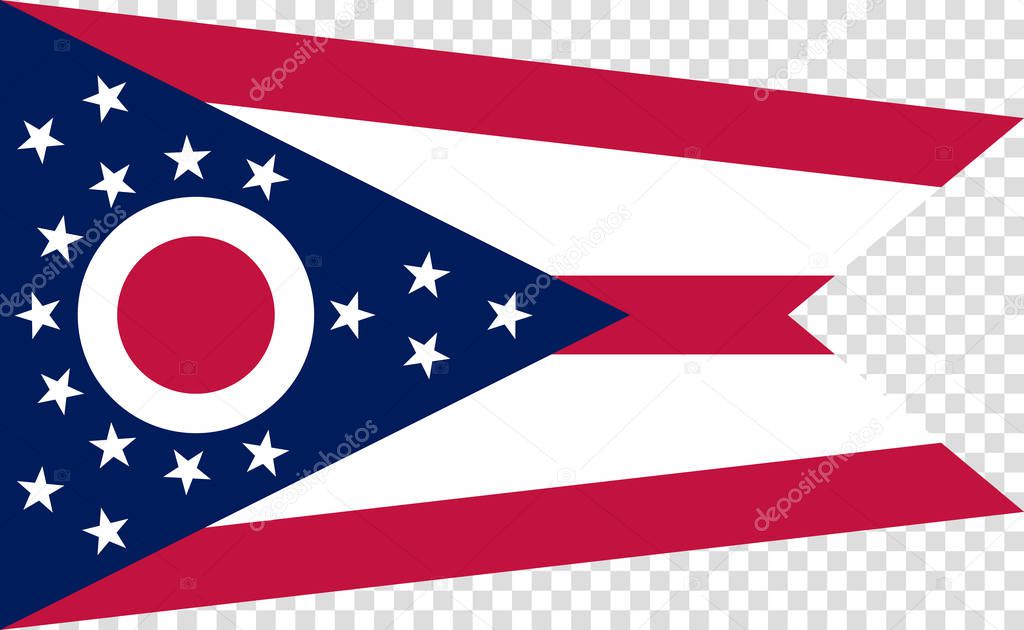 Flag of the US State of Ohio, detailed vector