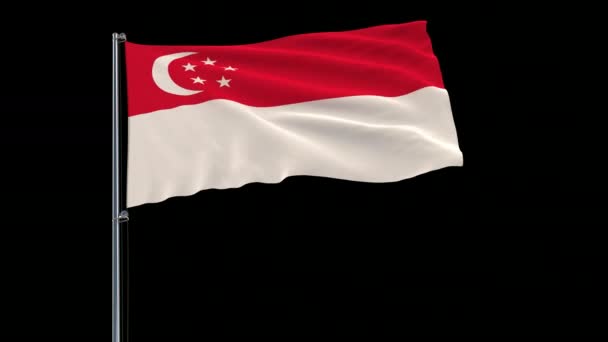 Bandeira isolada de Singapura, 4k prores 4444 imagens com transparência alfa — Vídeo de Stock