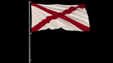 Amerika Birleşik Devletleri Alabama, 4 k prores 4444 görüntüleri ile alfa şeffaflık bayrağı izole