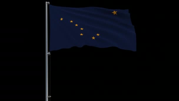 Bandera aislada de Estados Unidos Alaska, 4k prores 4444 metraje con transparencia alfa — Vídeos de Stock