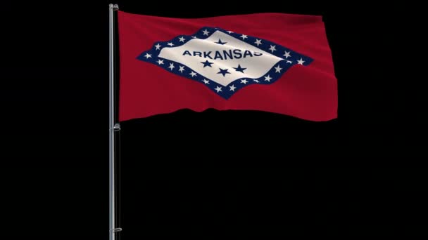 Изолировать флаг США Арканзас, 4k провайдеров 4444 кадры с альфа — стоковое видео