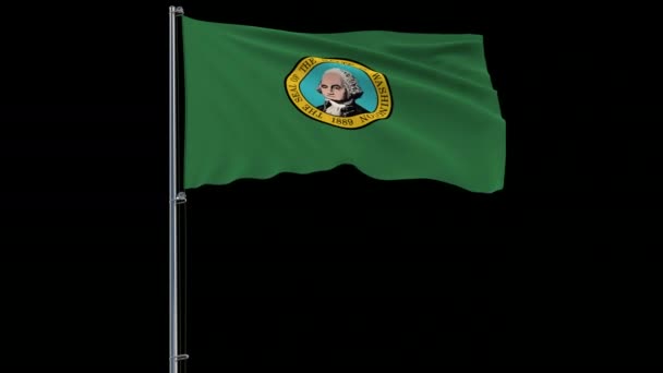 Bandera aislada de Estados Unidos Washington, 4k prores 4444 metraje con alpha — Vídeos de Stock