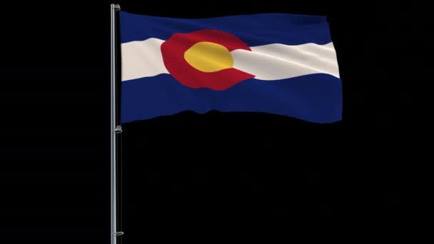 隔离美国科罗拉多州的国旗 4k prores 4444 镜头与 alpha — 图库视频影像