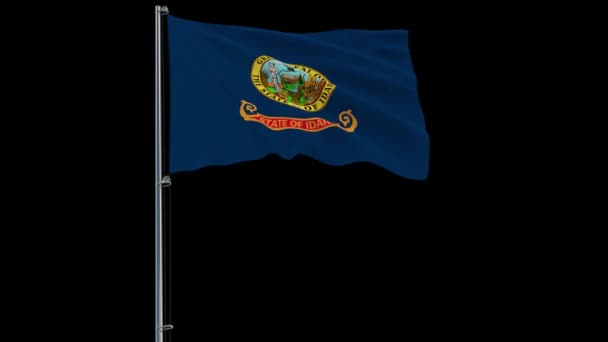 Izolovat Vlajka Spojených států Idaho 4k prores 4444 záběry s alfa kanálem — Stock video