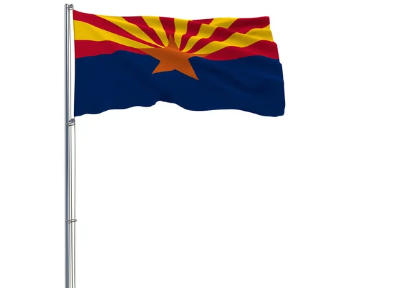 Ізольовані Прапор Американського Штату Арізона Летить Вітрі Рендерінг — стокове фото