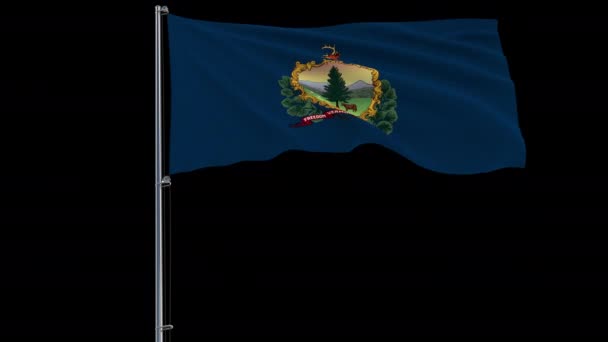 Vlag van Verenigde Staten (Vermont), 4 k prores 4444 beeldmateriaal met alpha — Stockvideo