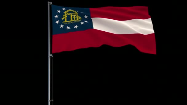 Flagge der Vereinigten Staaten Georgien, 4k prores 4444 Filmmaterial mit Alpha — Stockvideo