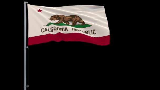 Flagge der Vereinigten Staaten Kalifornien, 4k prores 4444 Filmmaterial mit Alpha — Stockvideo