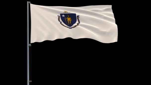 Прапор Сполучених Штатах Массачусетс, 4 к prores 4444 кадри з альфа — стокове відео