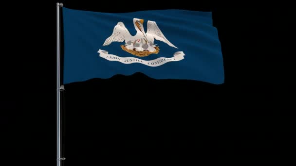 Vlag van de Verenigde Staten Louisiana, 4 k prores 4444 beeldmateriaal met alpha — Stockvideo