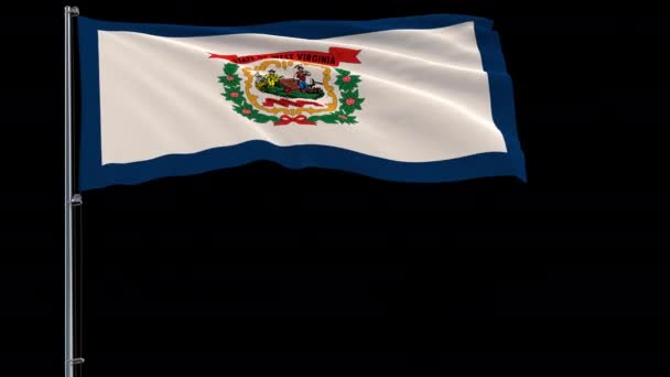 Bandera de United States West Virginia, 4k prores 4444 metraje con alpha — Vídeos de Stock