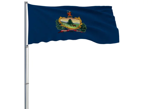 Isolated Flag State Vermont Flying Wind Rendering — Stock Photo, Image