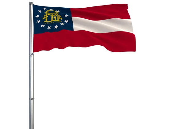 Isolerade Flagga Den Amerikanska Delstaten Georgia Flyger Vinden Rendering — Stockfoto