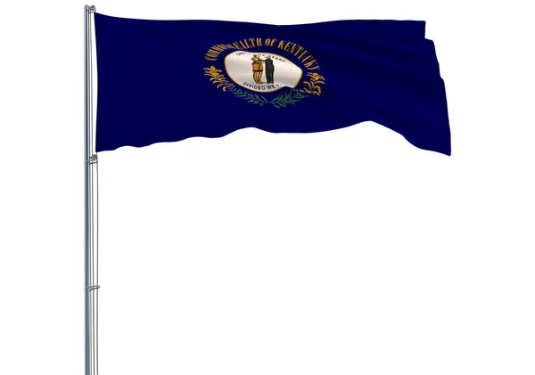 Isolated Flag State Kentucky Flying Wind Rendering — Stock Photo, Image