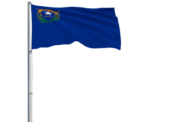 Isolerade Flagga Den Amerikanska Delstaten Nevada Flyger Vinden Rendering — Stockfoto