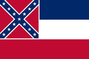 ABD Mississippi eyaleti bayrak, vektör.