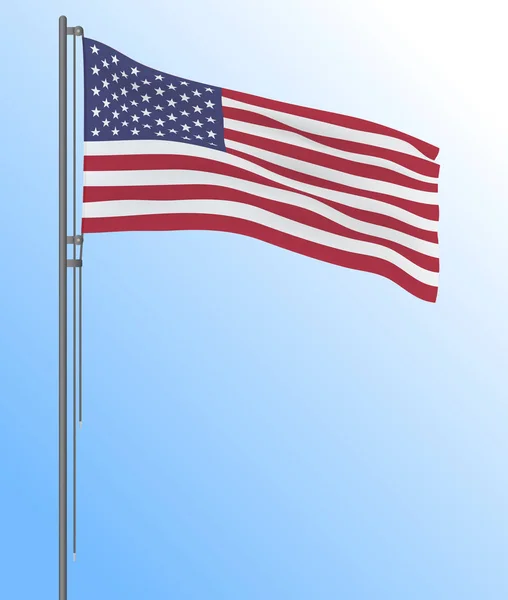 Realistische Verenigde Staten Vlag Wind Vector — Stockvector