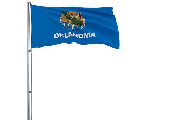 Isolierte Flagge Des Bundesstaates Oklahoma Weht Wind Darstellung — Stockfoto