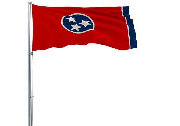 Isolated Flag State Tennessee Flying Wind Rendering — Stock Photo, Image