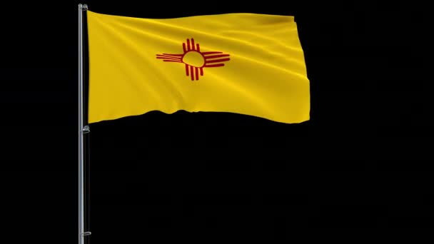 Flagge der Vereinigten Staaten New Mexico, 4k prores 4444 Filmmaterial mit Alpha — Stockvideo