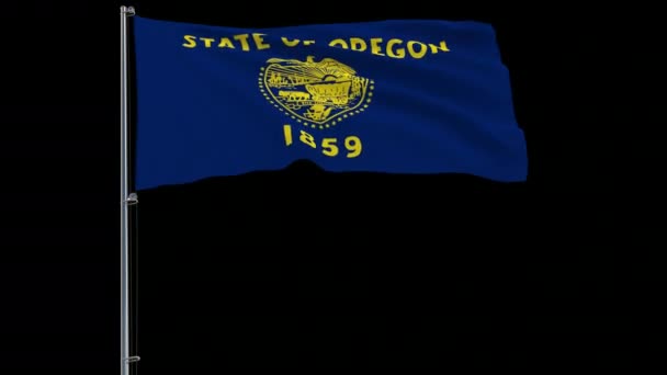 Bandeira dos Estados Unidos Oregon, 4k prores 4444 footage with alpha — Vídeo de Stock