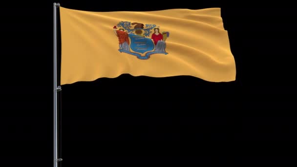 Σημαία των Ηνωμένων Πολιτειών New Jersey, 4 k πλάνα prores 4444 με άλφα — Αρχείο Βίντεο