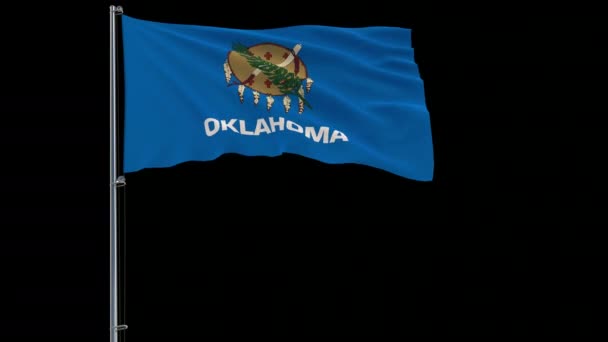 Flag of United States Oklahoma, 4k prores 4444 footage with alpha — Stock Video