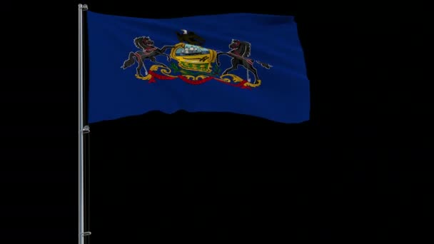 Flag of United States Pennsylvania, 4k prores 4444 footage with alpha