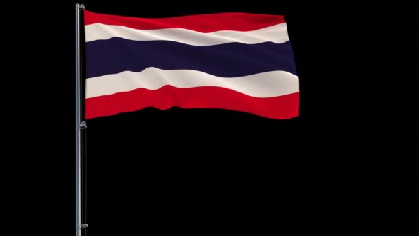 Bandera aislada de Tailandia, 4k prores 4444 metraje con transparencia alfa — Vídeo de stock