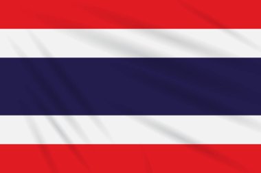 Tayland gerçekçi vektör rüzgarda sallanan bayrak.