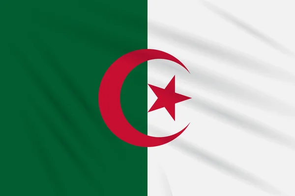 Flaga Algierii Wietrze Realistyczne Wektor — Wektor stockowy