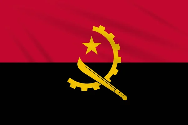 Vlag Van Angola Zwaaiend Wind Realistische Vector — Stockvector