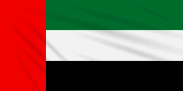 Flagge Vereinte Arabische Emirate Die Wind Schwanken Realistischer Vektor — Stockvektor