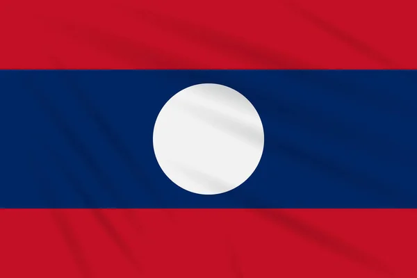 Gerçekçi Vektör Rüzgarda Sallanan Bayrak Laos — Stok Vektör