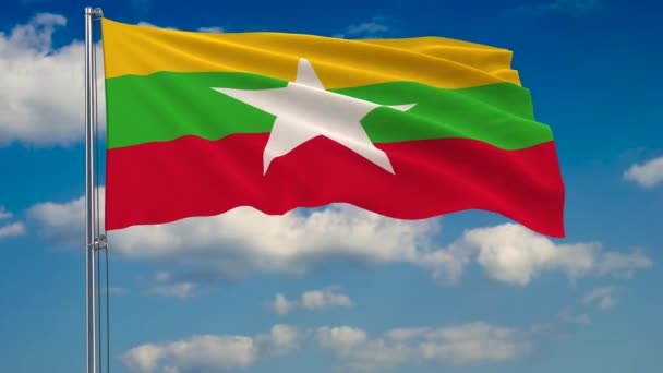 Bandera de myanmar — Vídeo de stock