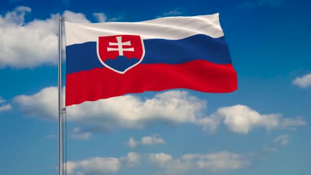 Flagge der Slowakei — Stockvideo