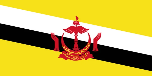 文莱达鲁萨兰国的旗子在正式比例和颜色 — 图库矢量图片
