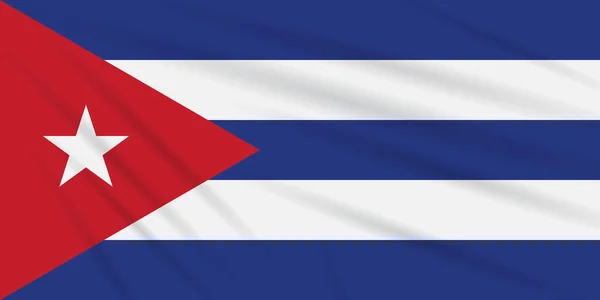 Drapeau Cuba Balançant Dans Vent Vecteur Réaliste — Image vectorielle